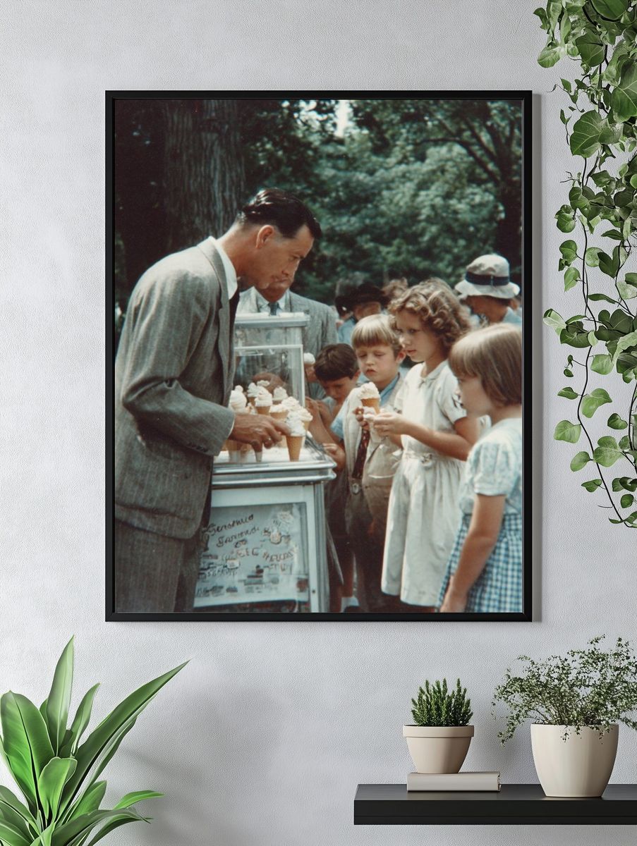 Vintage Ice Cream Stand Poster. — room view 4