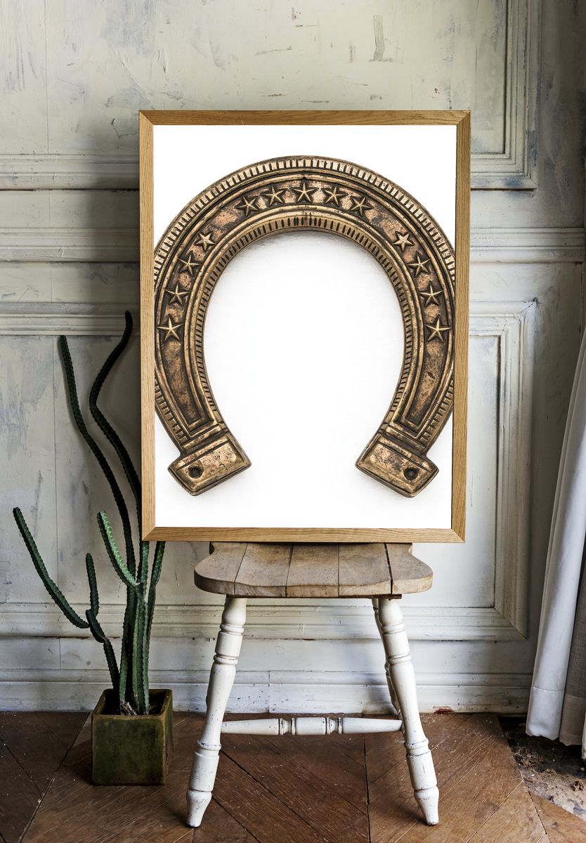 Vintage Horseshoe Wall Art Poster. room preview