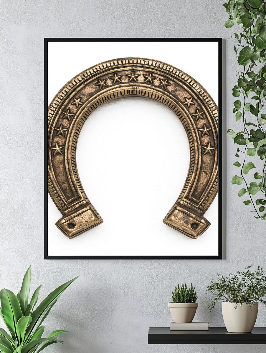 Vintage Horseshoe Wall Art Poster. — room view 4