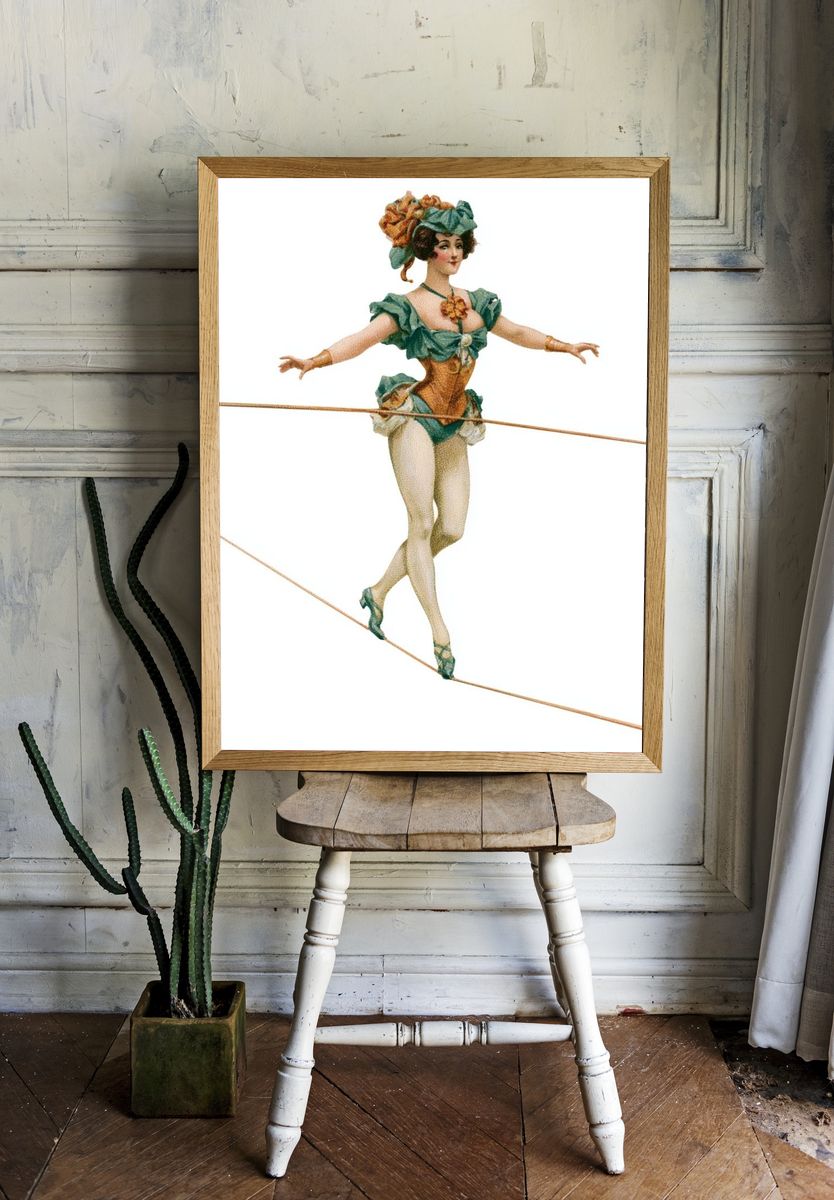 Vintage Tightrope Dancer Poster. room preview