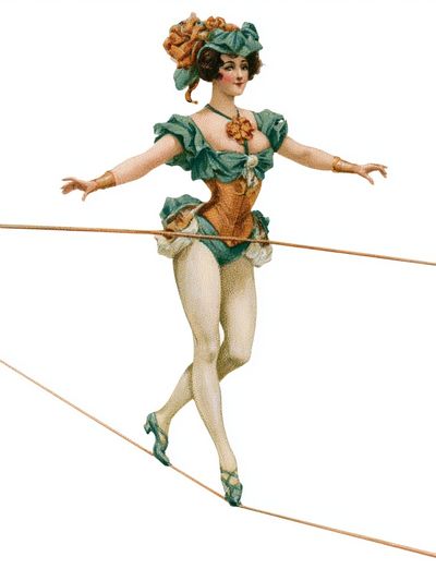 Vintage Tightrope Dancer Poster.