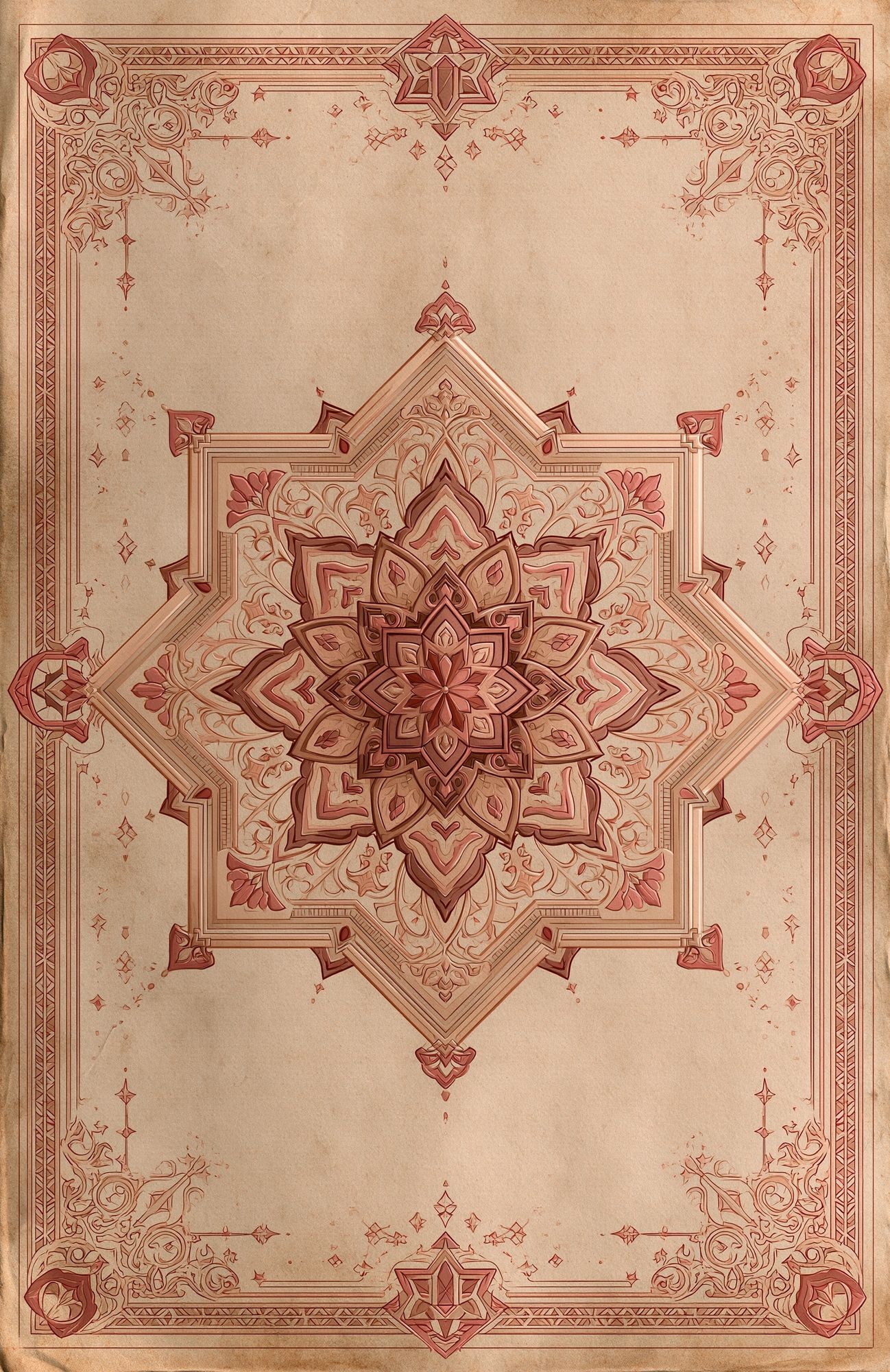 Ornate Mandala Vintage Print. poster detail