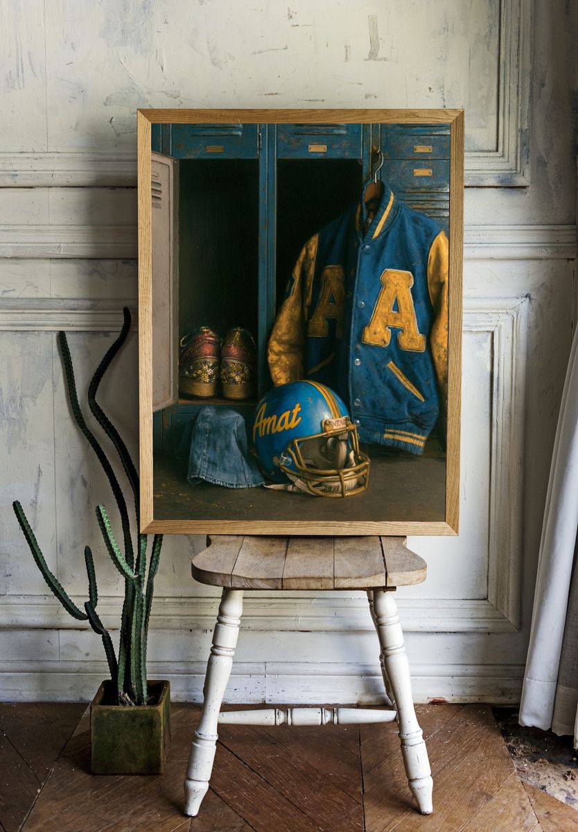 Vintage Varsity Locker Room Poster. room preview