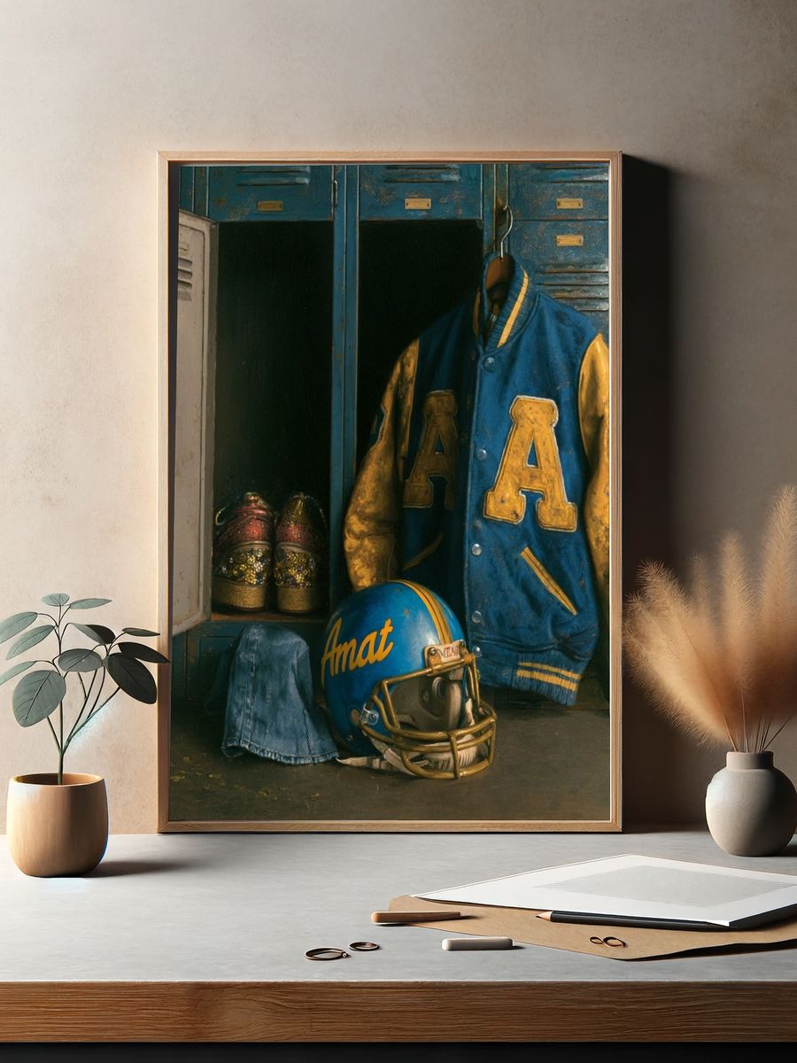 Vintage Varsity Locker Room Poster. — room view 2