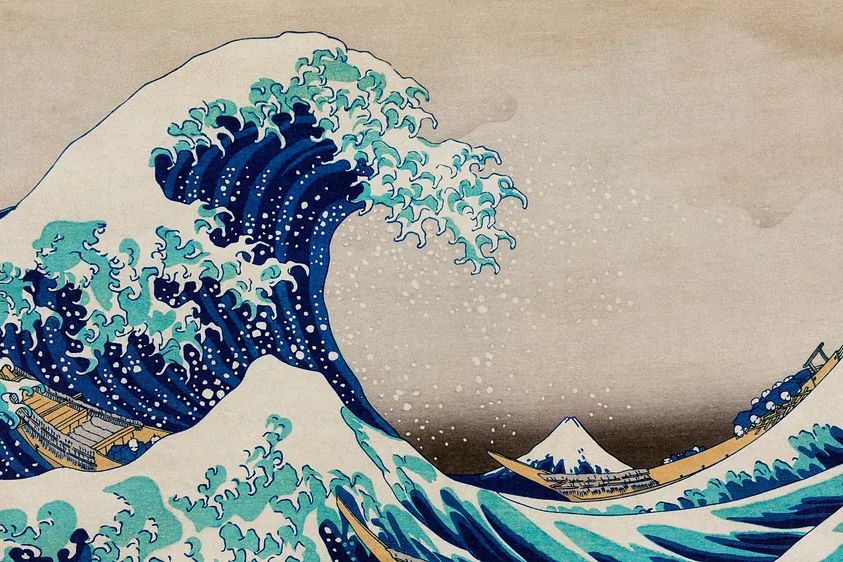 Hokusai vintage wallpaper, Japanese desktop. poster detail