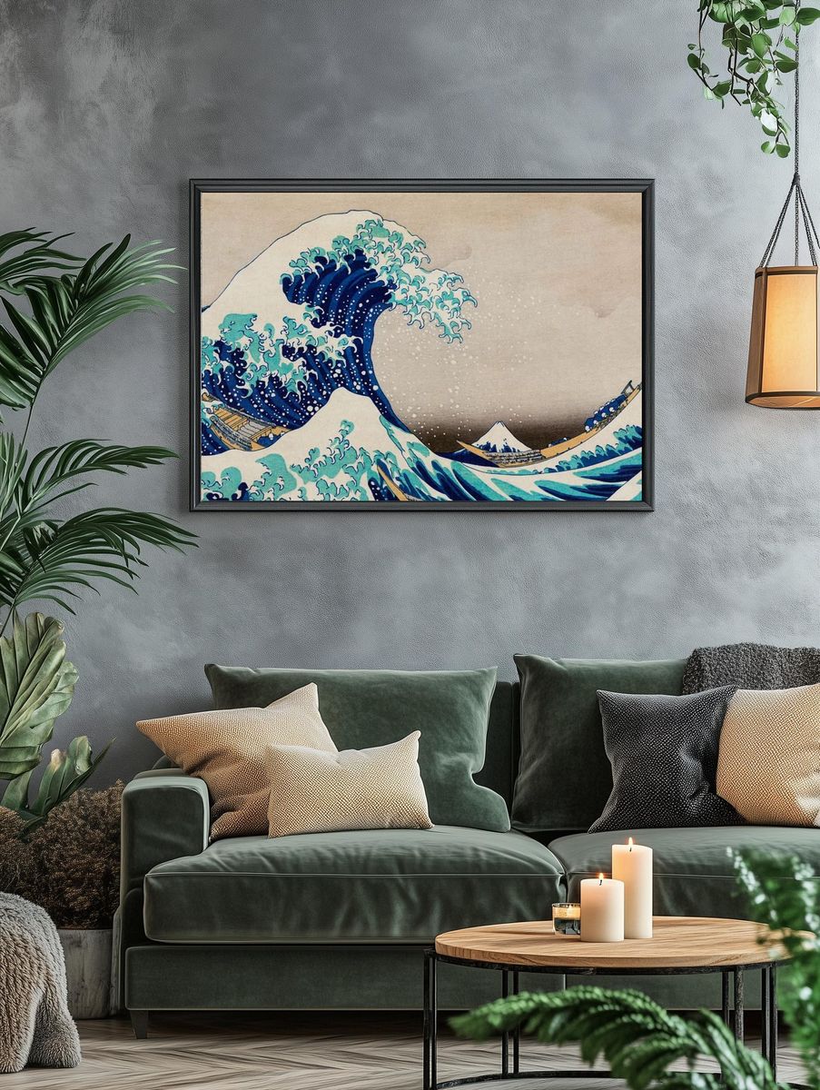 Hokusai vintage wallpaper, Japanese desktop. — room view 4
