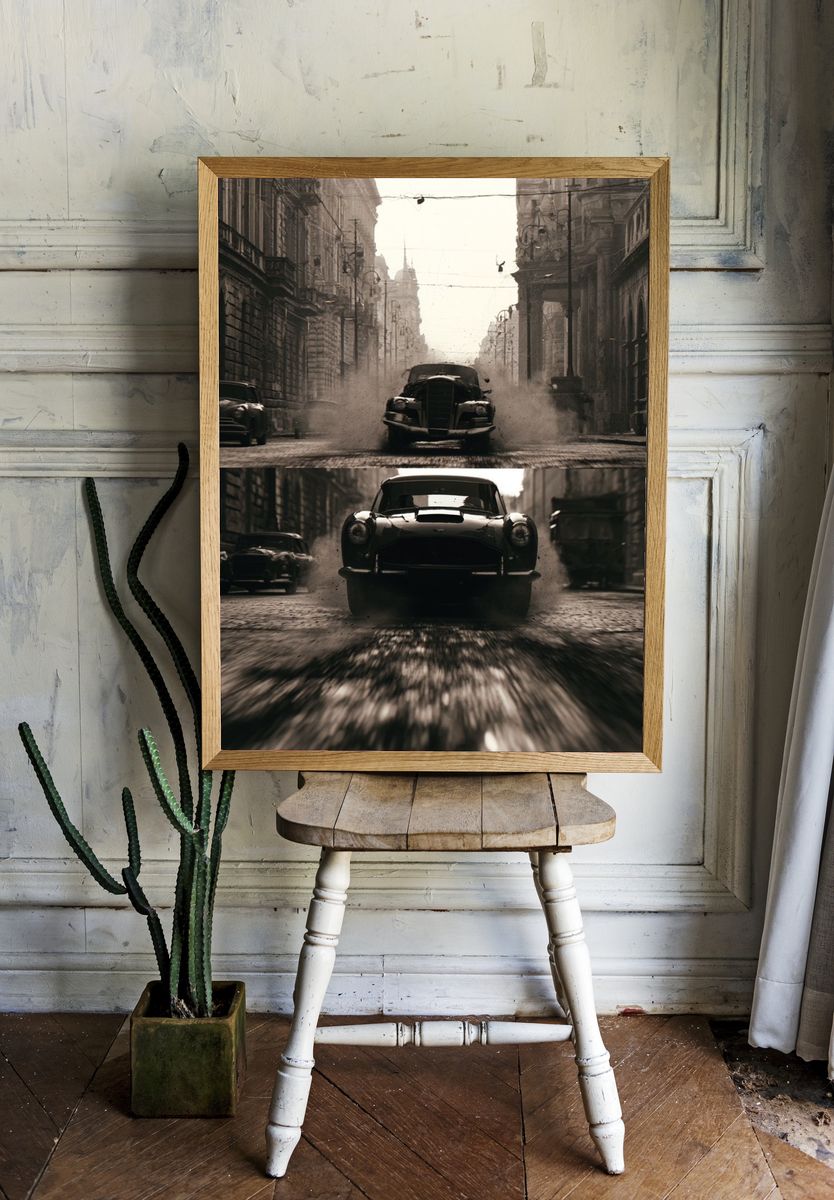 Vintage Street Racing Cars Poster. — room view 1