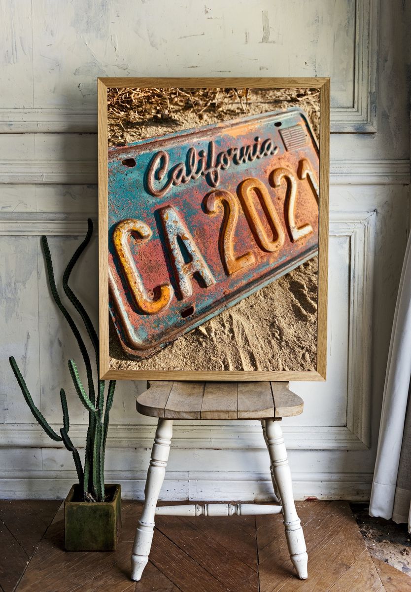 California CA 2021 Vintage Poster. room preview