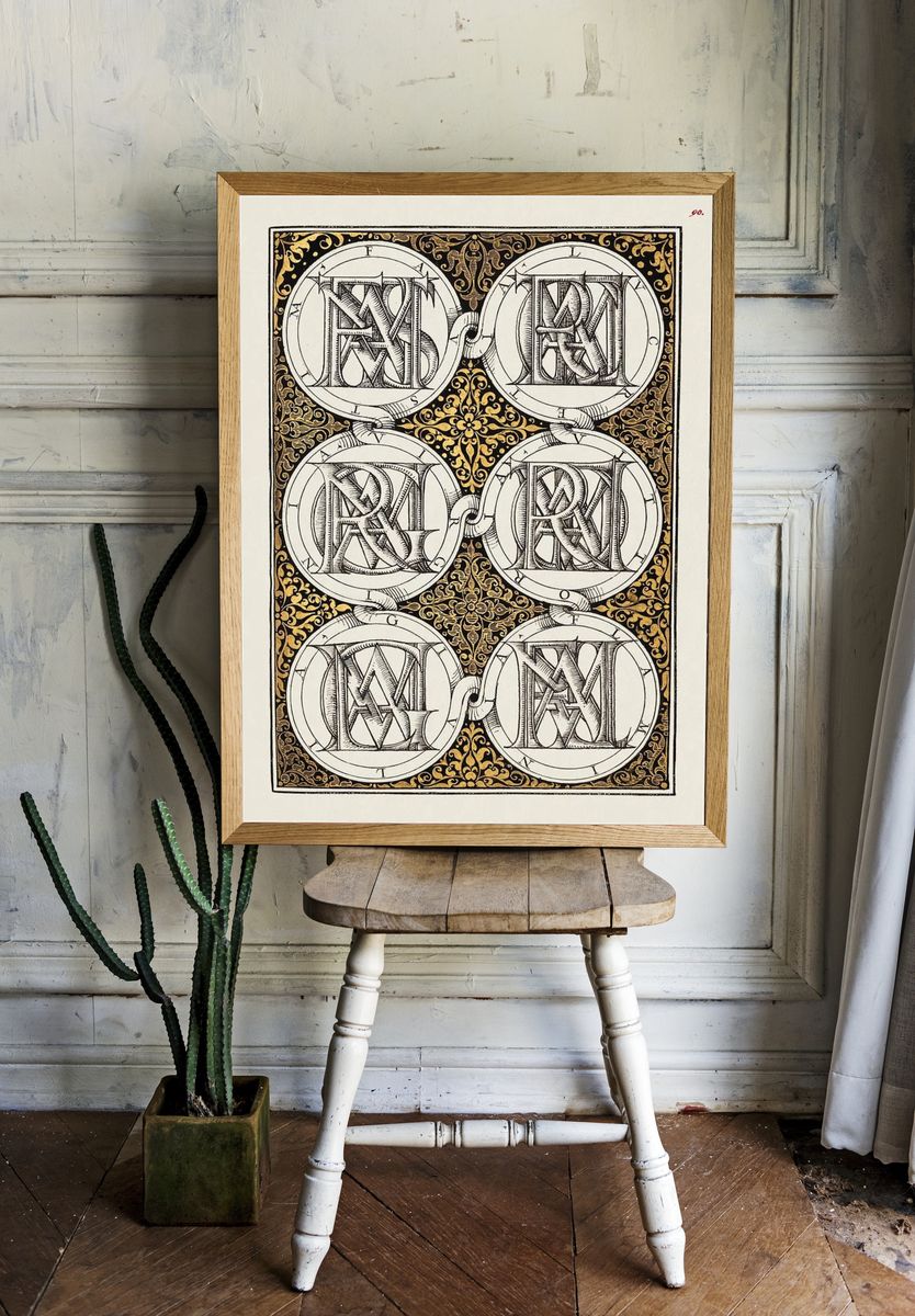 Superimposed Letters Spelling Names Illustrious. room preview