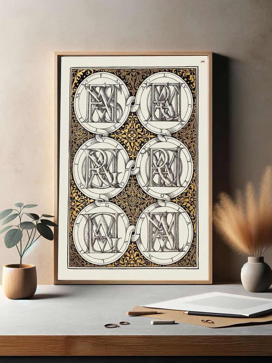 Superimposed Letters Spelling Names Illustrious. — room view 2