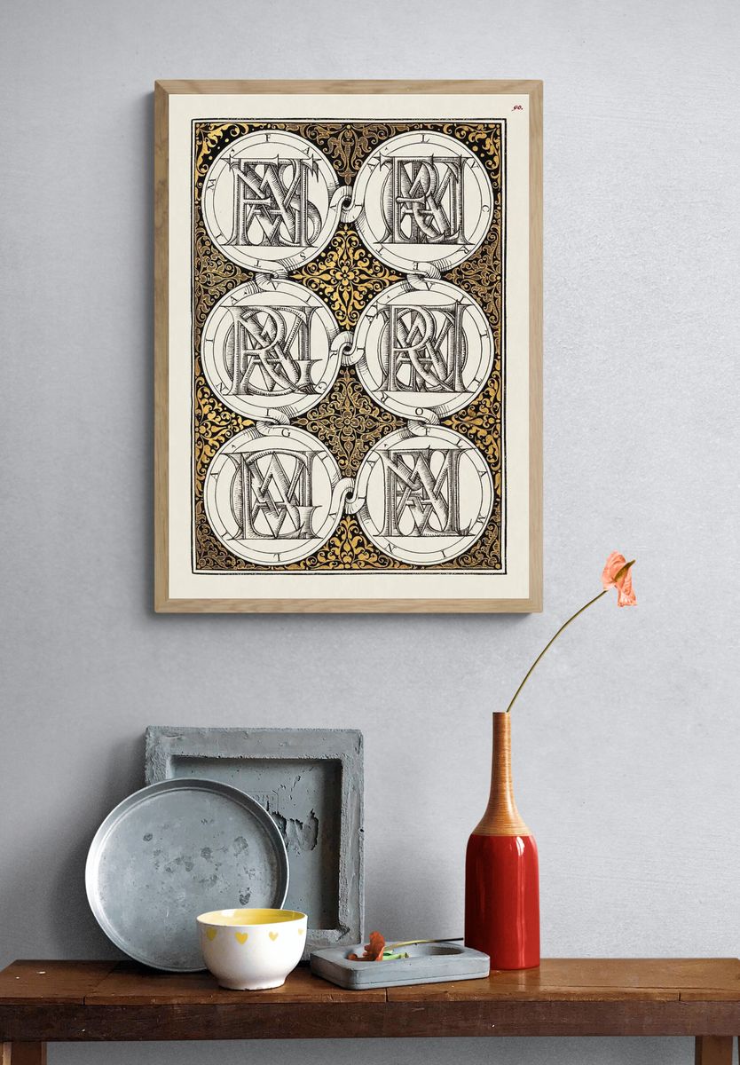 Superimposed Letters Spelling Names Illustrious. — room view 3