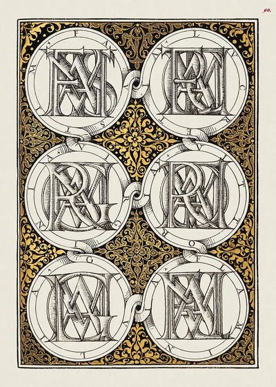 Superimposed Letters Spelling Names Illustrious. poster