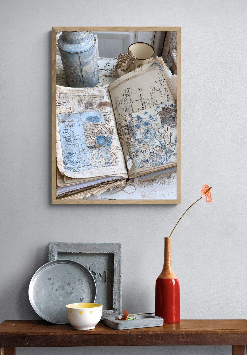Vintage Journal Still Life Poster. — room view 3