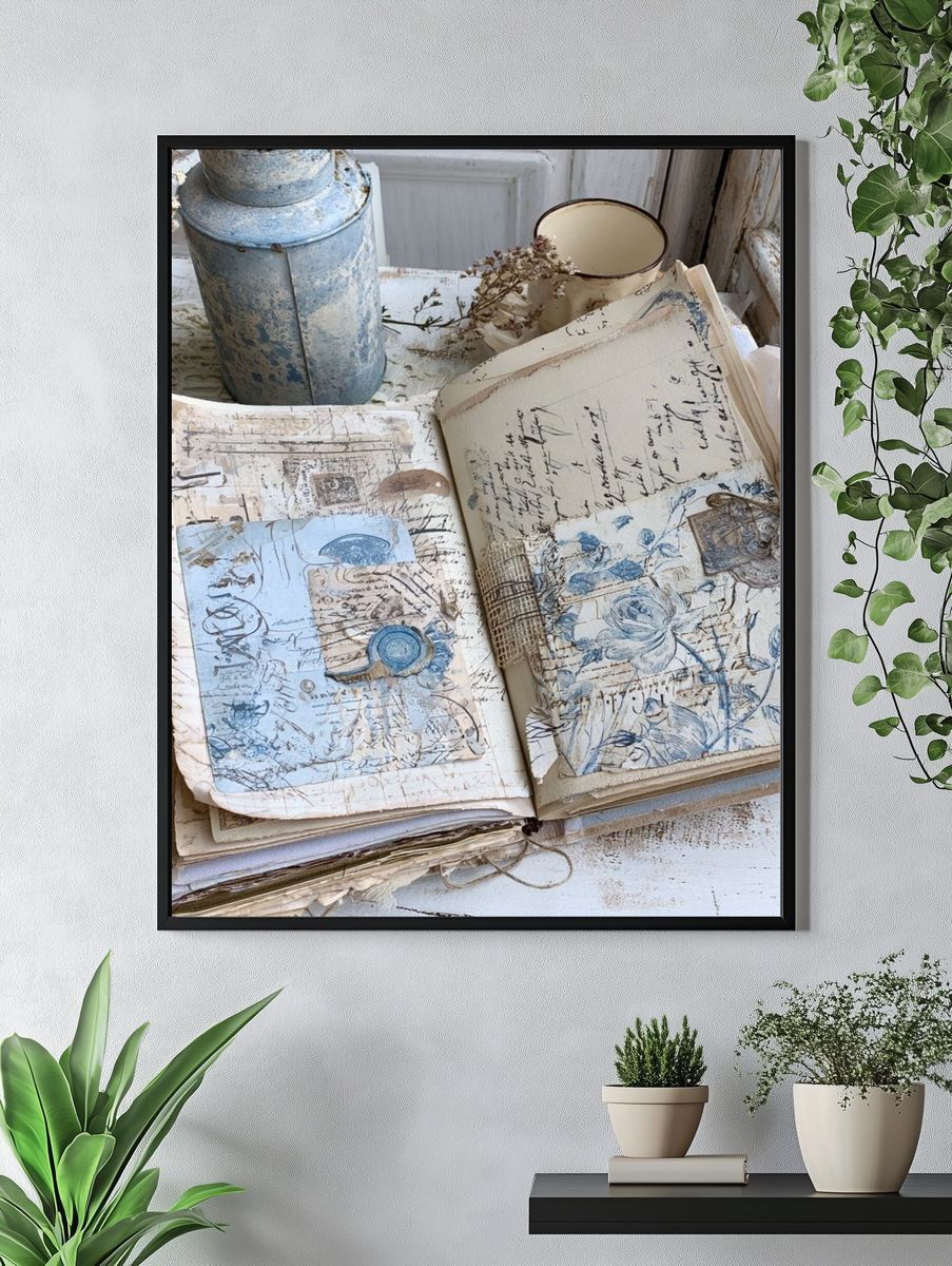 Vintage Journal Still Life Poster. — room view 4