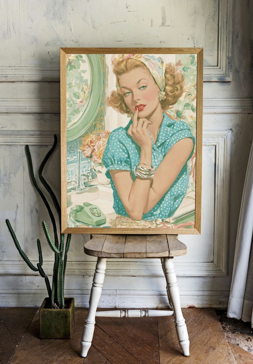 Vintage Pin-Up Portrait Poster. room preview