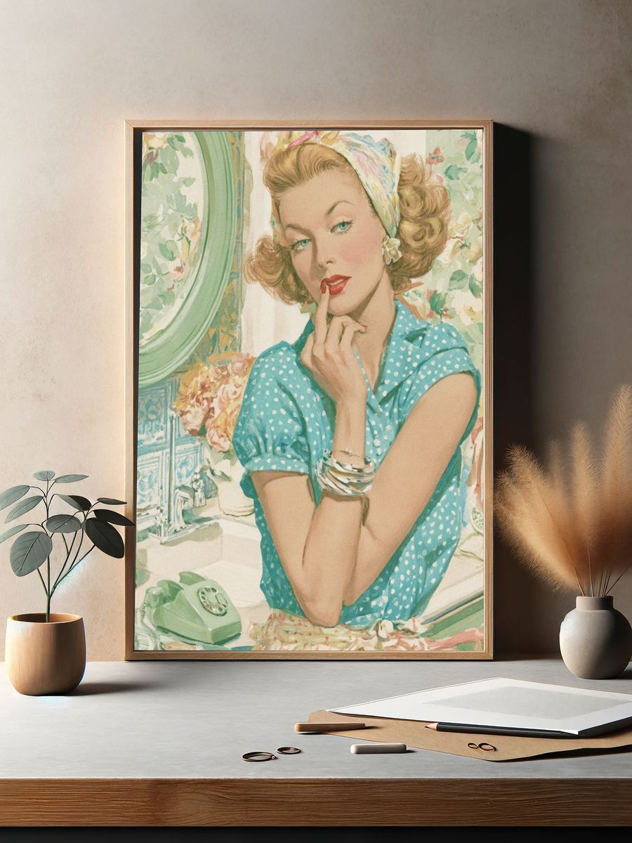 Vintage Pin-Up Portrait Poster. — room view 2