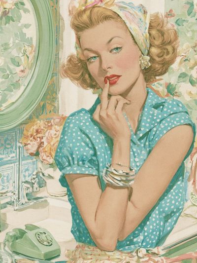 Vintage Pin-Up Portrait Poster.