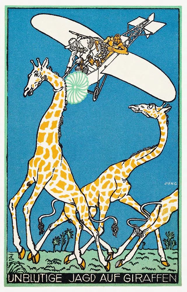 Bloodless Giraffe Hunt (Unblutige Jagd auf Giraffen) (1911) print. poster detail
