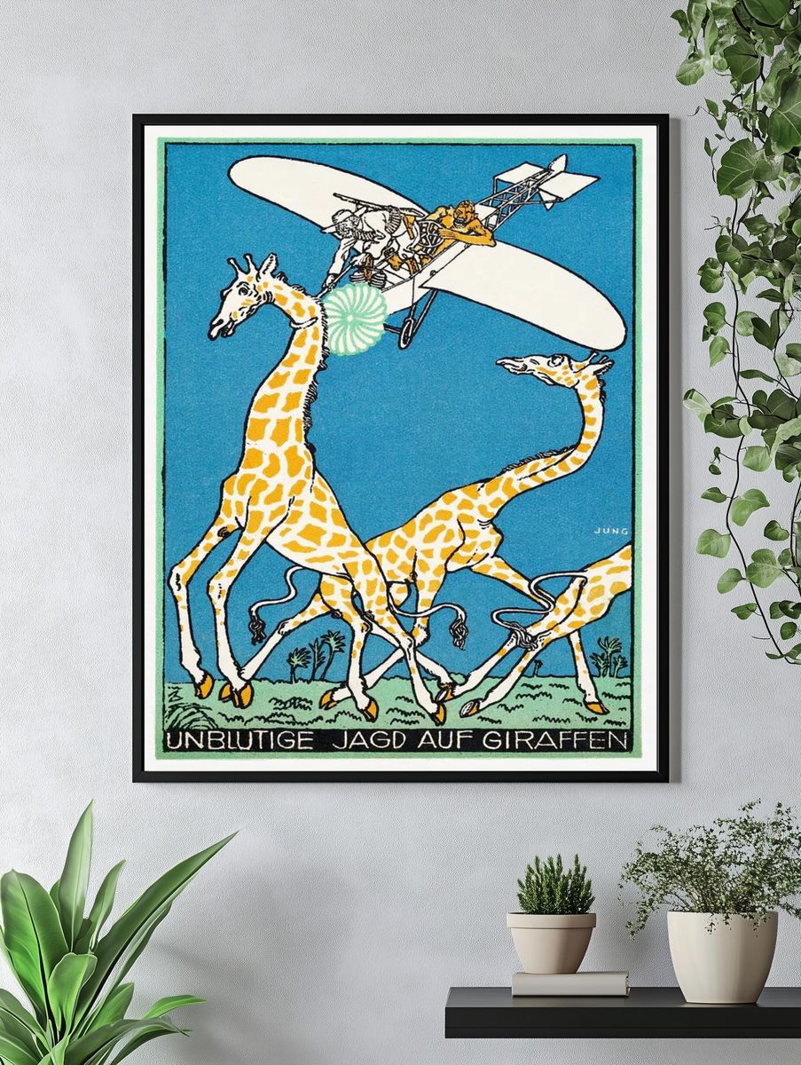 Bloodless Giraffe Hunt (Unblutige Jagd auf Giraffen) (1911) print. — room view 4