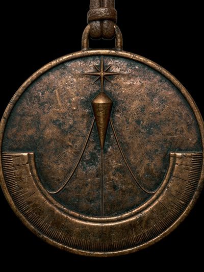 Antique Compass Medallion Vintage Print.
