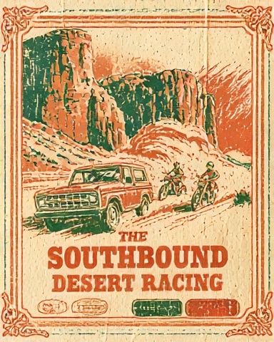Southbound Desert Racing Vintage Poster. poster detail