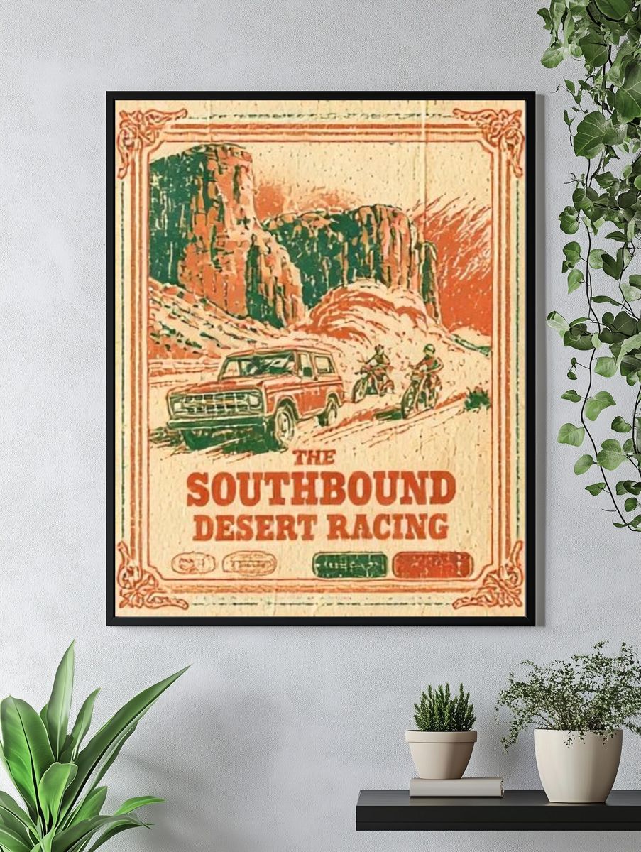 Southbound Desert Racing Vintage Poster. — room view 4