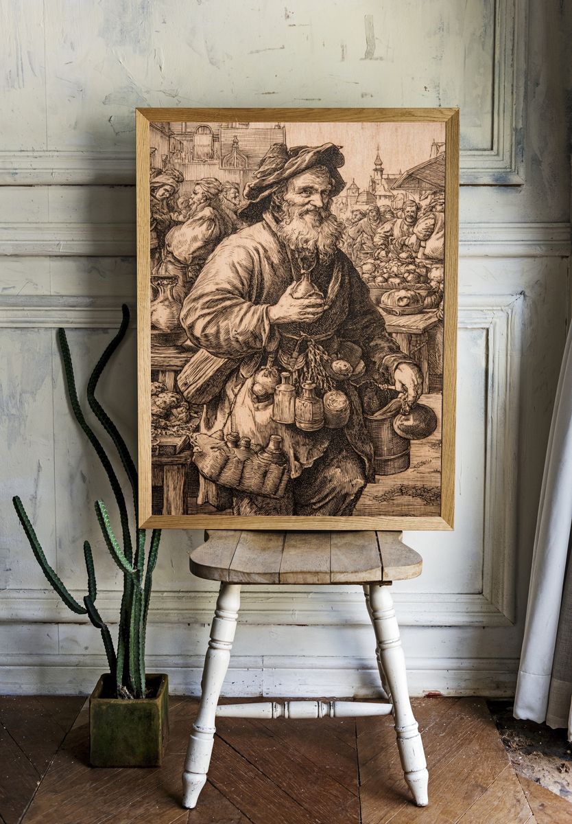 Old Market Vendor Vintage Print room preview