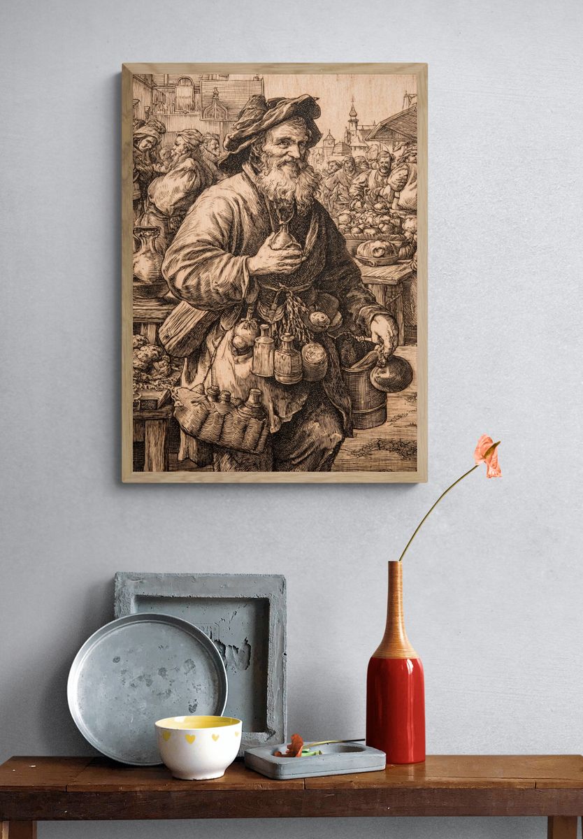 Old Market Vendor Vintage Print. — room view 3