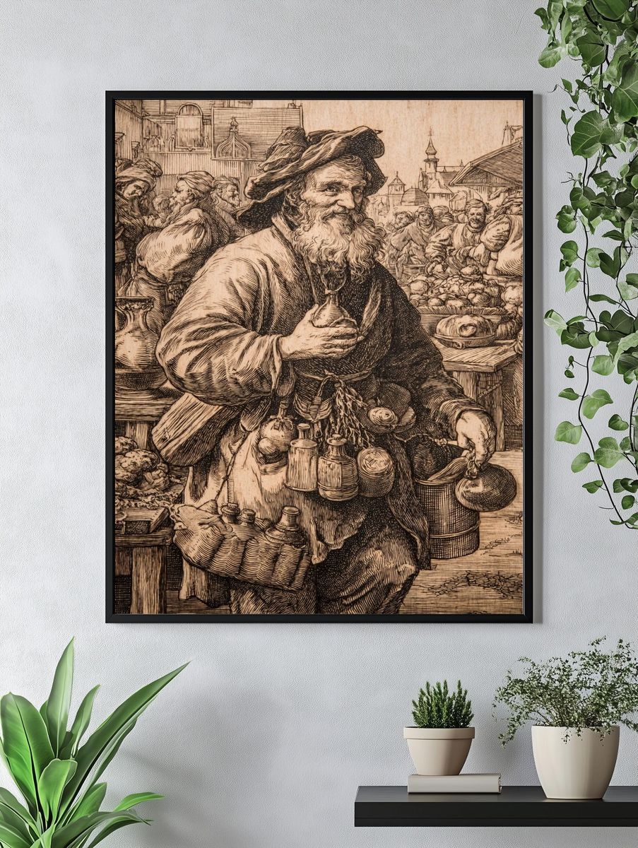 Old Market Vendor Vintage Print. — room view 4