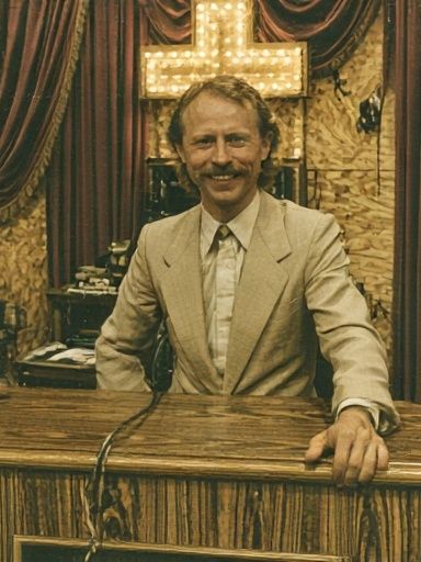 Vintage Portrait in Theater Lobby Poster. poster — vintage art