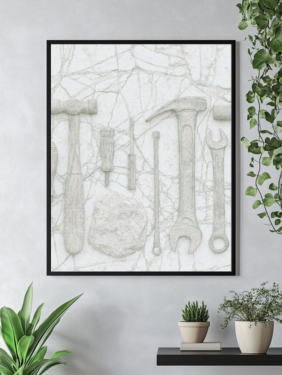 Vintage Tools Still Life Print. — room view 4