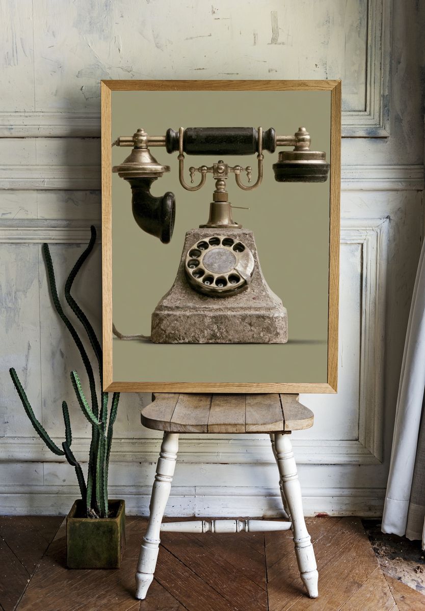 Vintage Rotary Telephone Poster. — room view 1