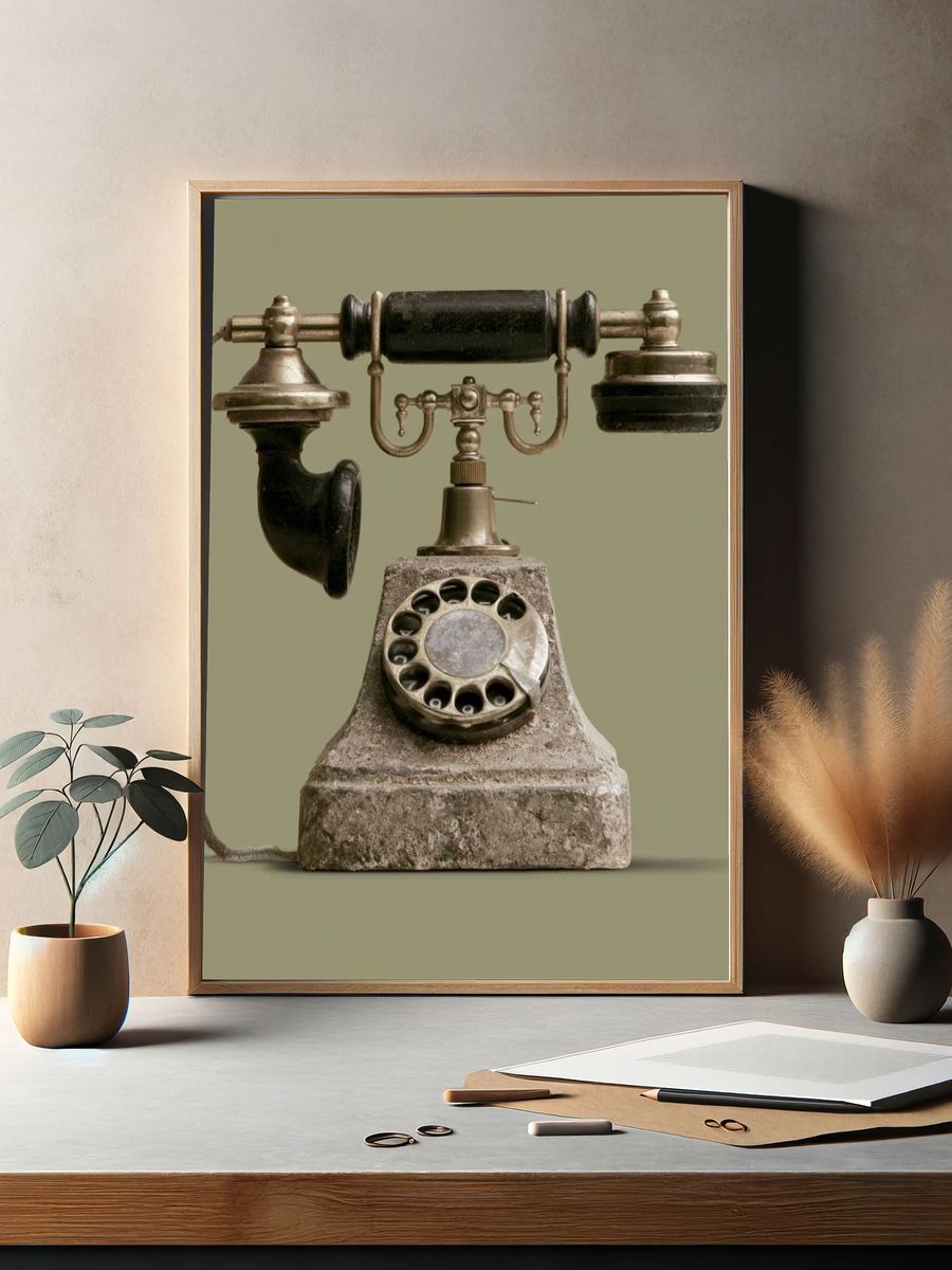 Vintage Rotary Telephone Poster. — room view 2