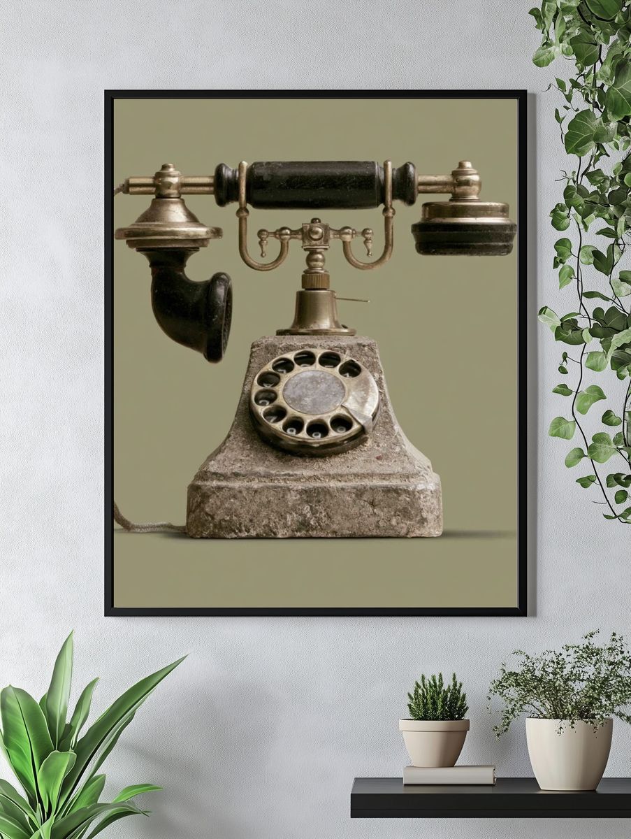 Vintage Rotary Telephone Poster. — room view 4