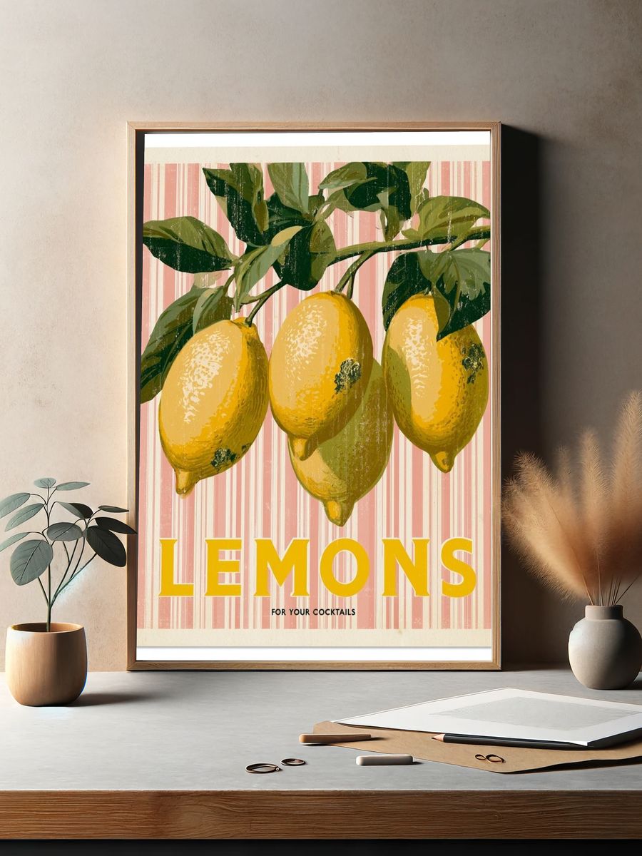 Lemons Vintage Poster. — room view 2