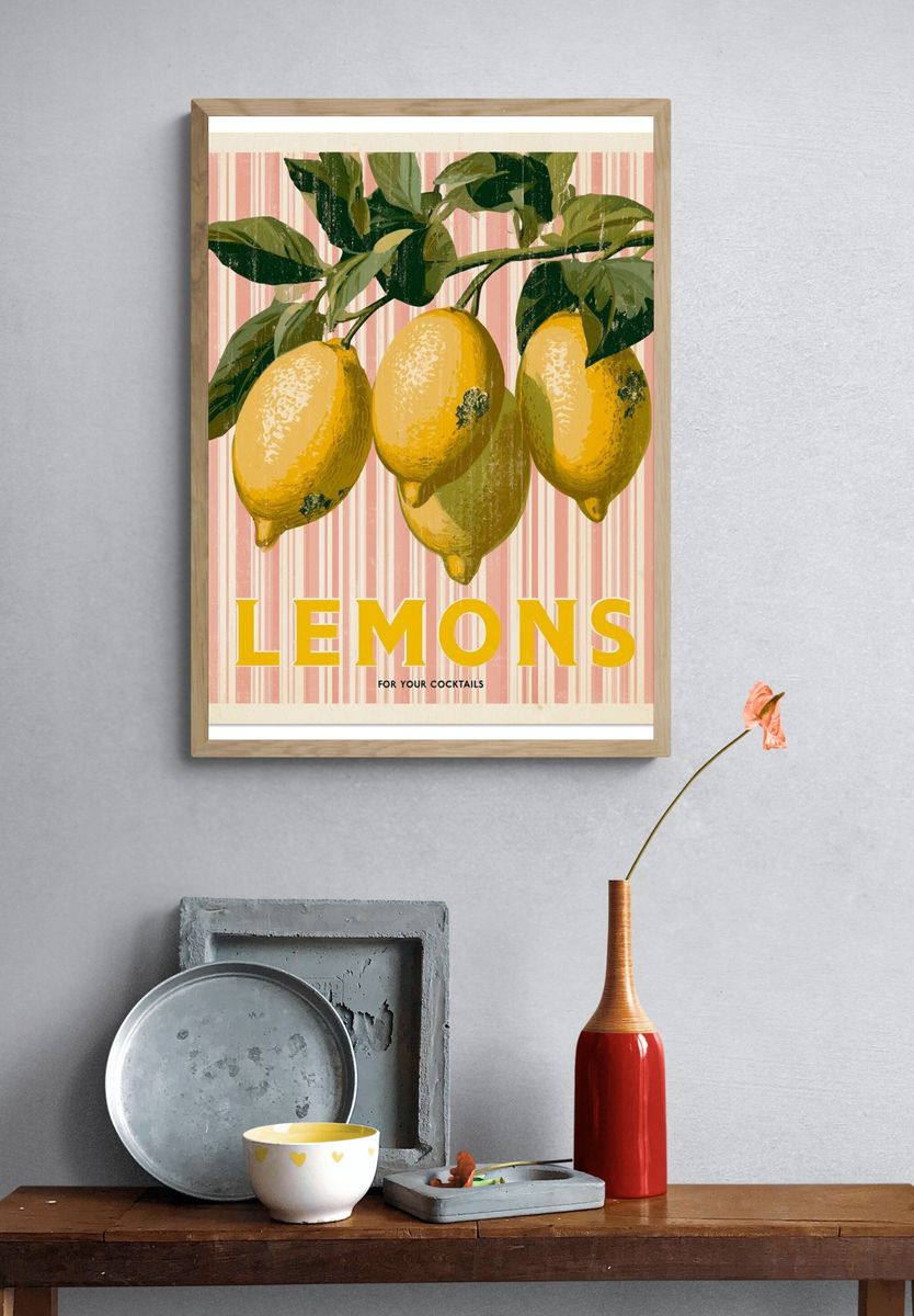 Lemons Vintage Poster. — room view 3