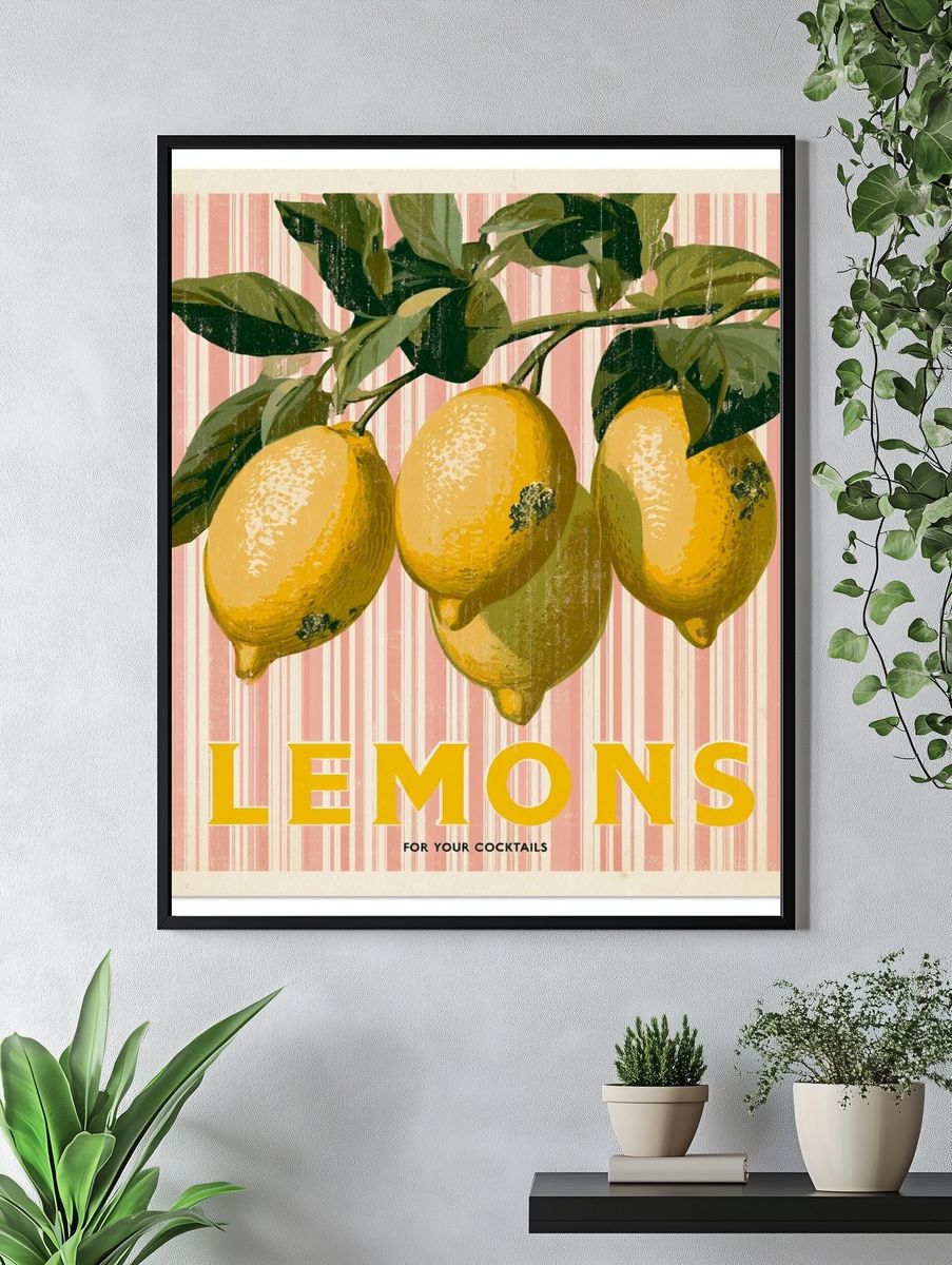 Lemons Vintage Poster. — room view 4