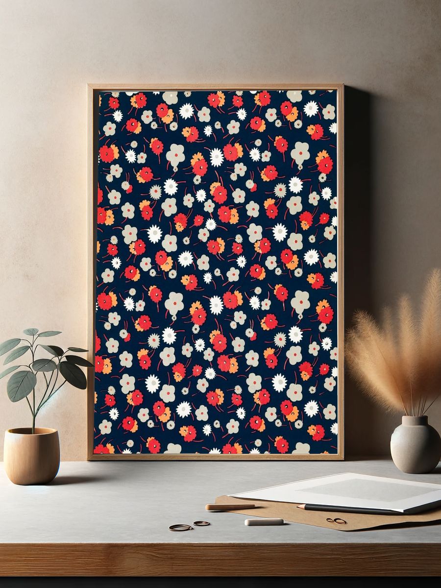 White, gray, pink red flowers. — room view 2