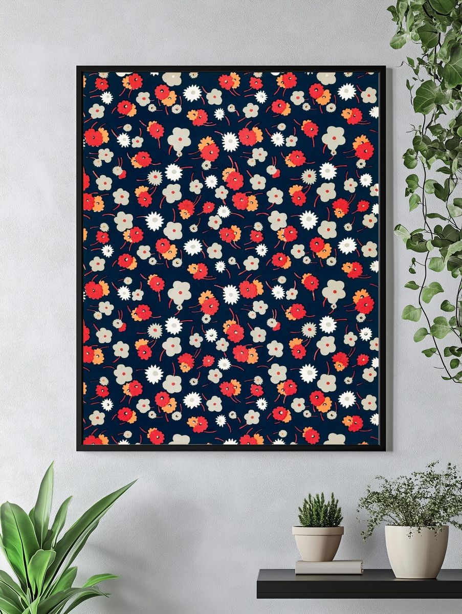 White, gray, pink red flowers. — room view 4