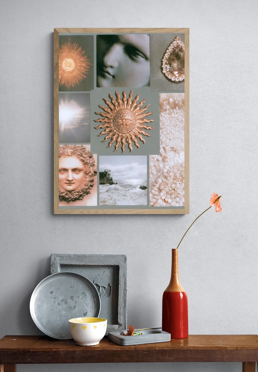 Celestial Collage Vintage Print. — room view 3