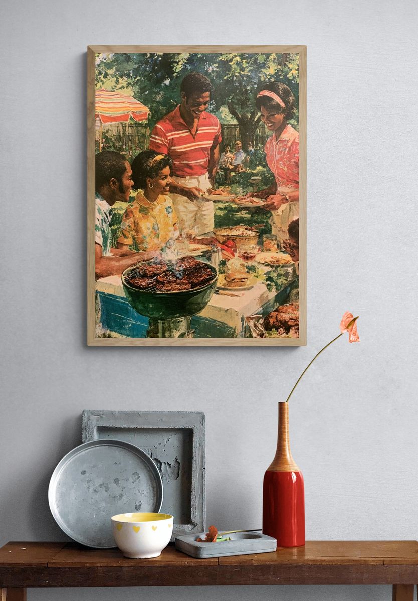 Backyard Family Picnic Vintage Poster. — room view 3
