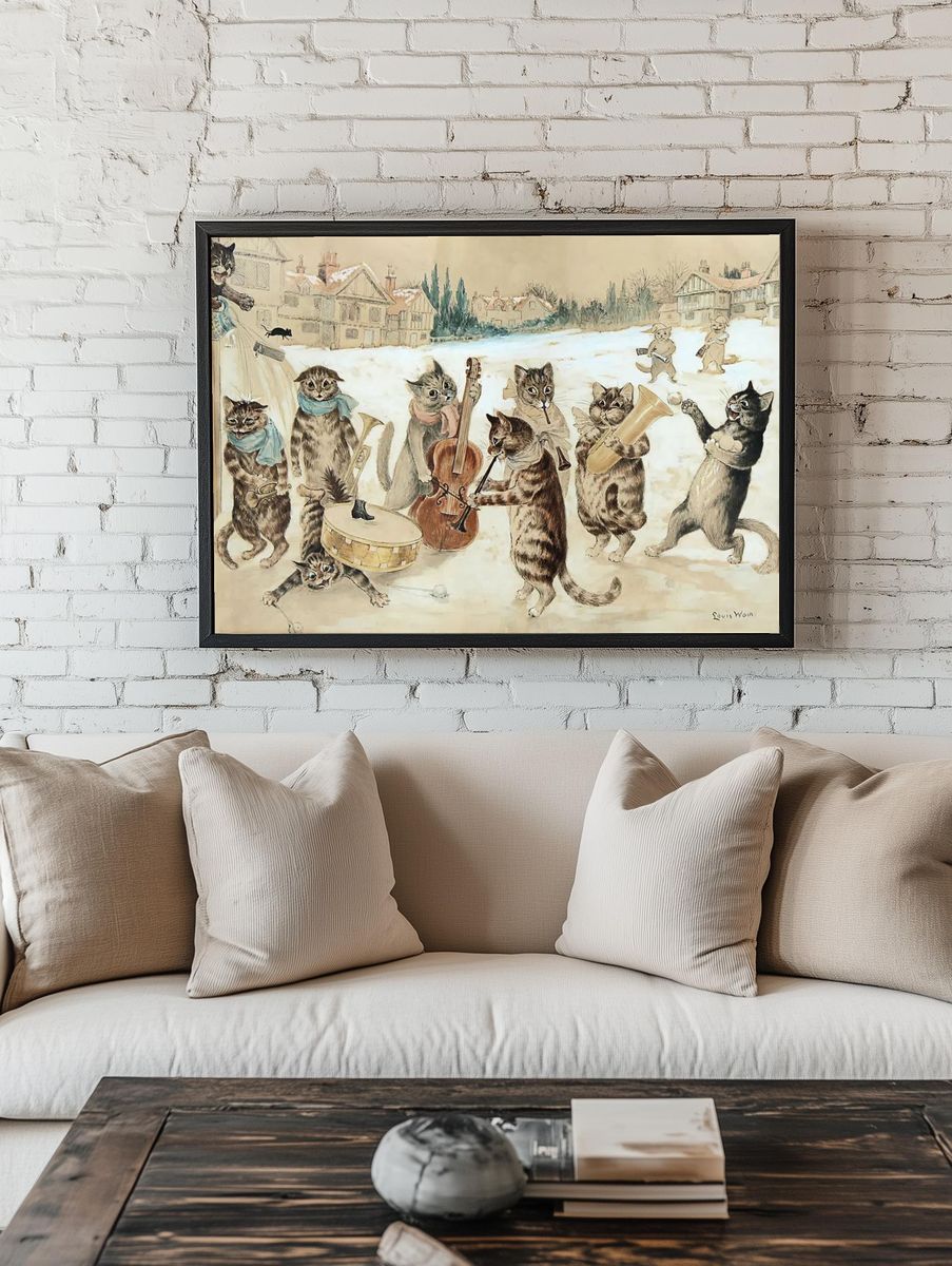 Carol Singing, watercolor art Louis. — room view 1