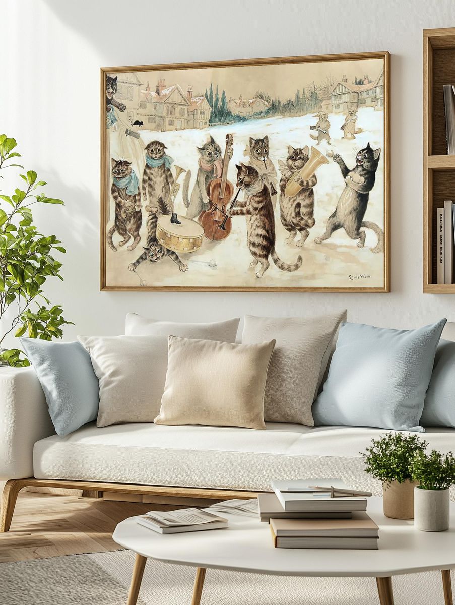 Carol Singing, watercolor art Louis. — room view 2