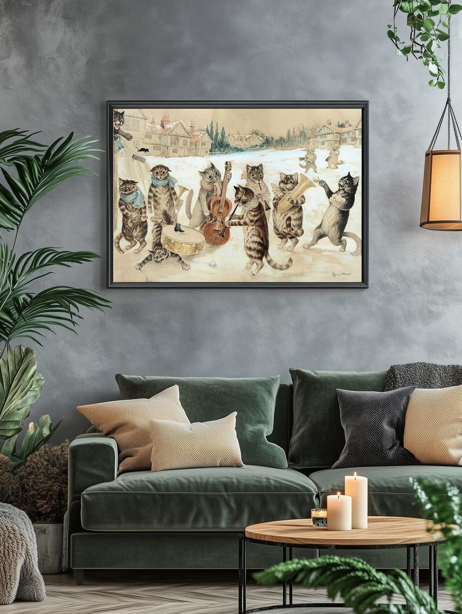 Carol Singing, watercolor art Louis. — room view 4