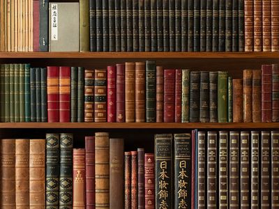 Antique books library, our own. poster