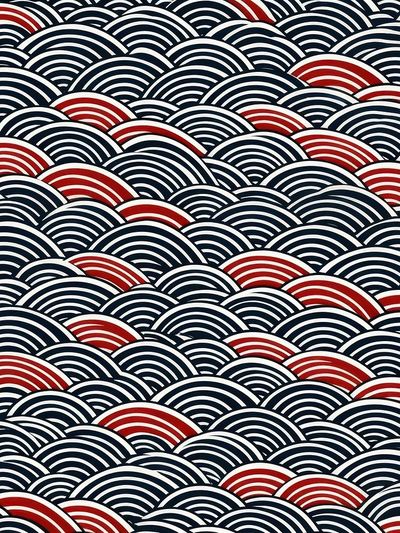 Seigaiha Waves Vintage Print