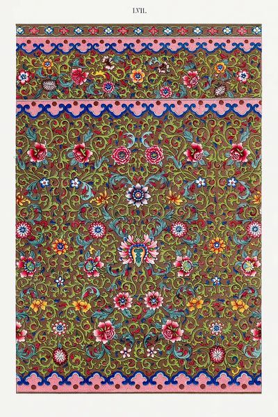 Floral Paisley Pattern Vintage Print. poster