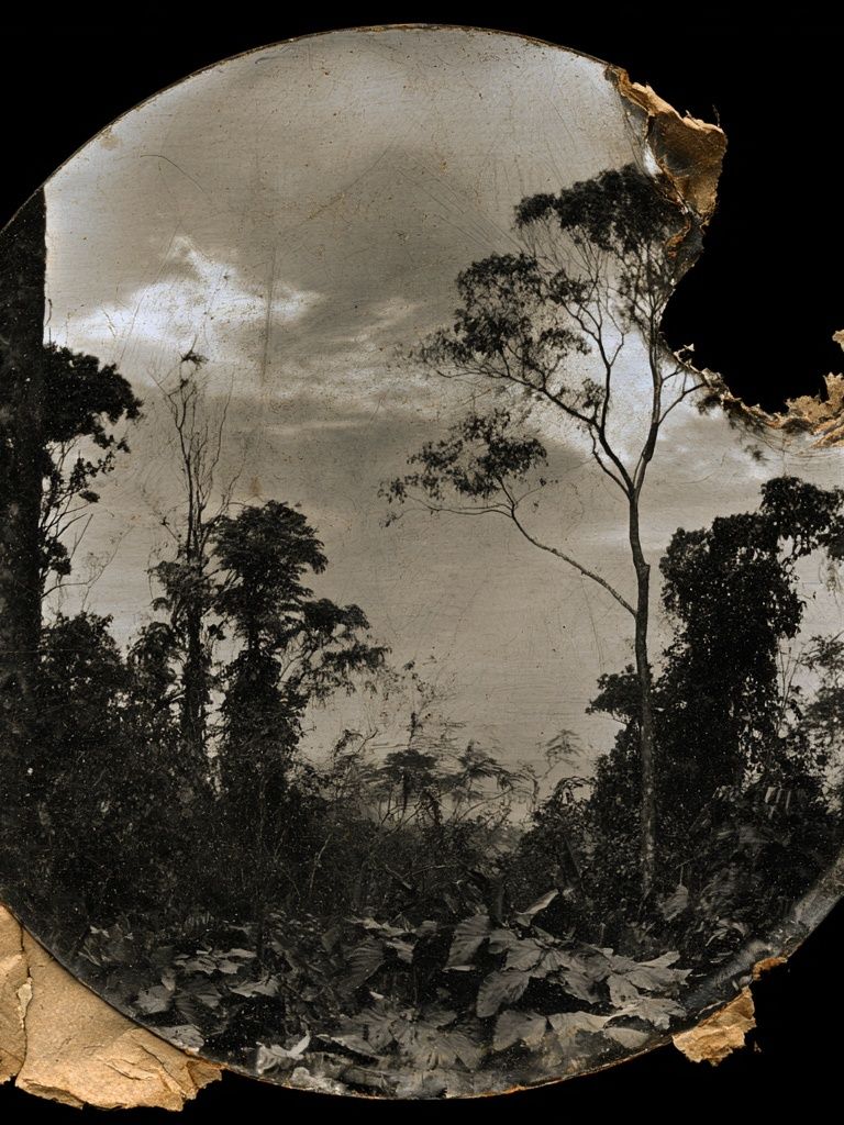 Forest Silhouette Vintage Print. poster detail