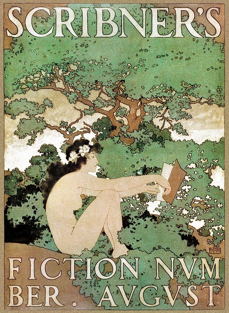 Naked lady vintage poster, Scribner's. poster — vintage art