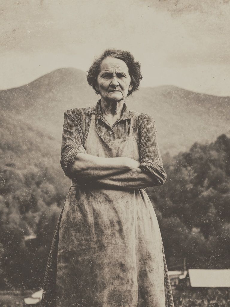 Vintage Farm Woman Portrait Print. poster — vintage art